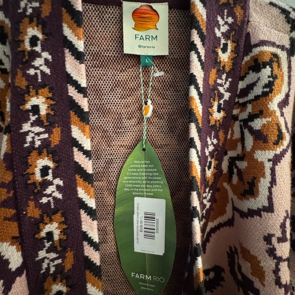 FARM Rio Pink and Black Floral Long Sleeve Dress - Picture 7 of 8